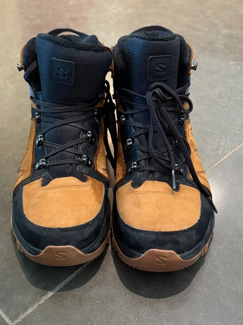 Salomon Outchill TS CSWP Waterproof Winter Hiking Boots Brown Tan Men's 8.5